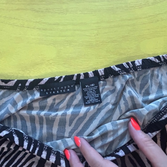 vintage 90s y2k zebra skirt stretchy - Picture 3 of 5